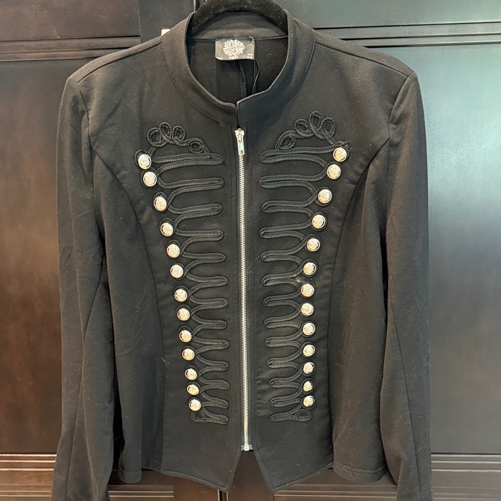 Elegant Black Embellished Women's Blazer